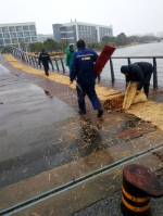铺设防滑草垫 - 上海海事大学