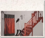 图片说明：深红色木质楼梯盘旋而上。（资料） - 新浪上海